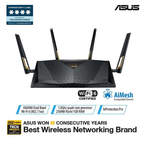 Asus RT-AX88 AX6000 Dual-Band 802.11ax Smart Wi-Fi Router