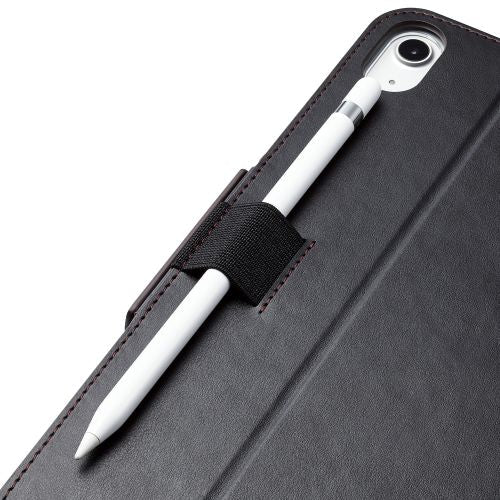 Elecom iPad 10.9-inch (Gen10) Soft Leather Case 360° Pencil Holder Bk