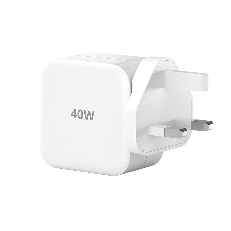 J5Create JUP2440F 40W PD USB-C 2-Port Mini Charger (White)