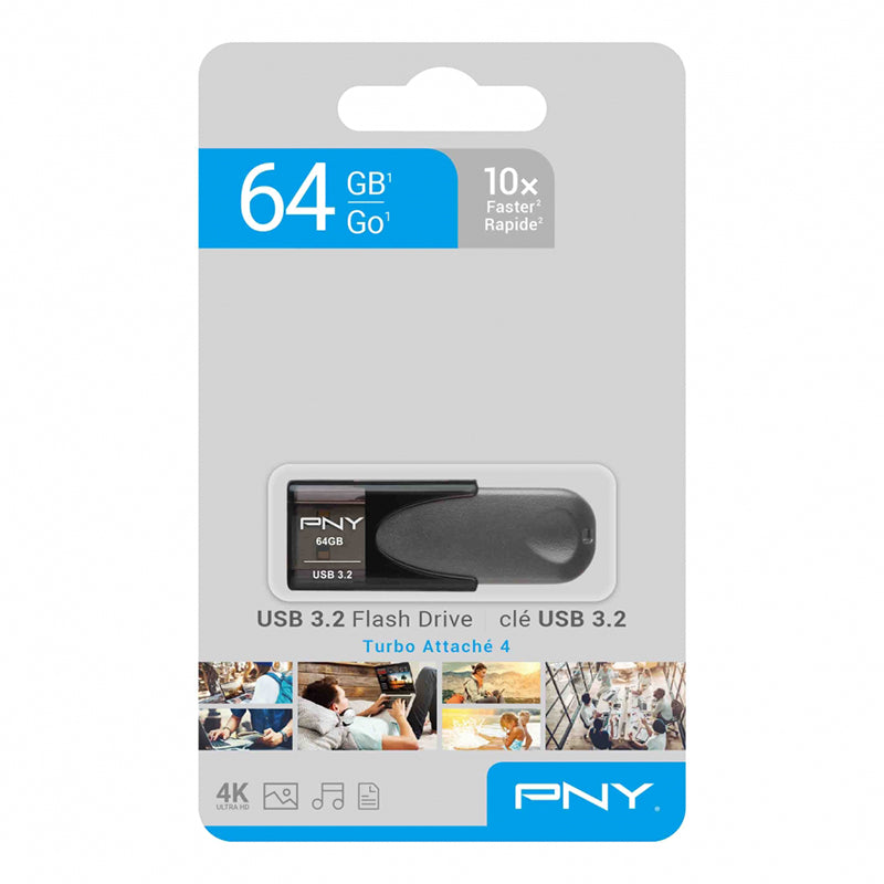 PNY Turbo Attache 4 64GB USB 3.2 Flash Drive