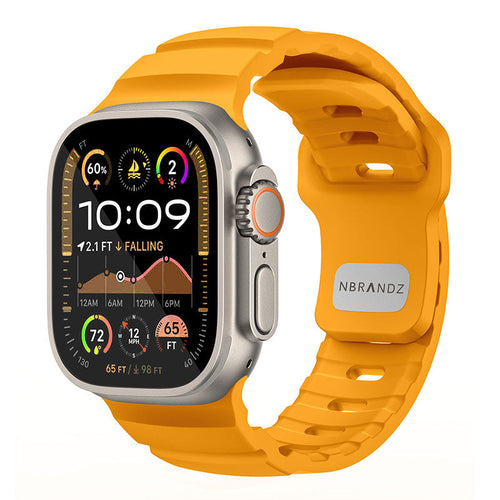 N.Brandz N-SBPro-49-YL Sport Band Pro for Apple Watch 49/46/45/44/42mm Series Ultra, 1-10/SE (Yellow)